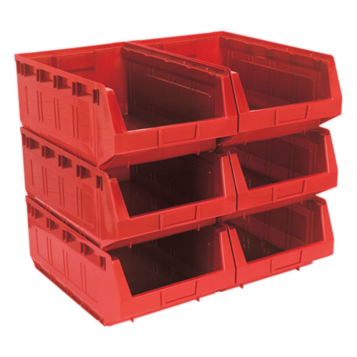 Sealey TPS56R Plastic Storage Bin Red -Pack of 6