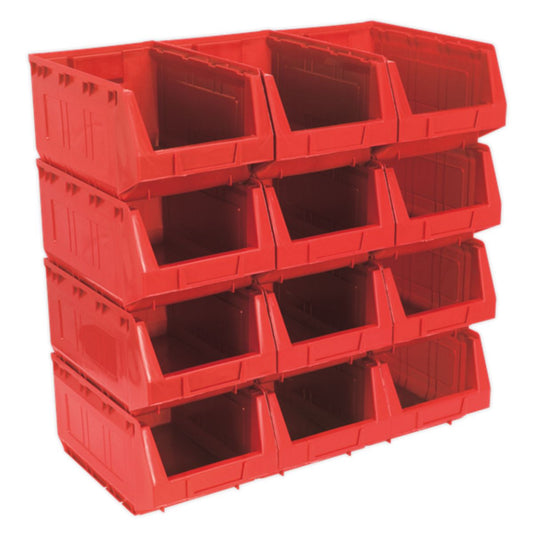 Sealey TPS412R Plastic Storage Bin Red -Pack of 12