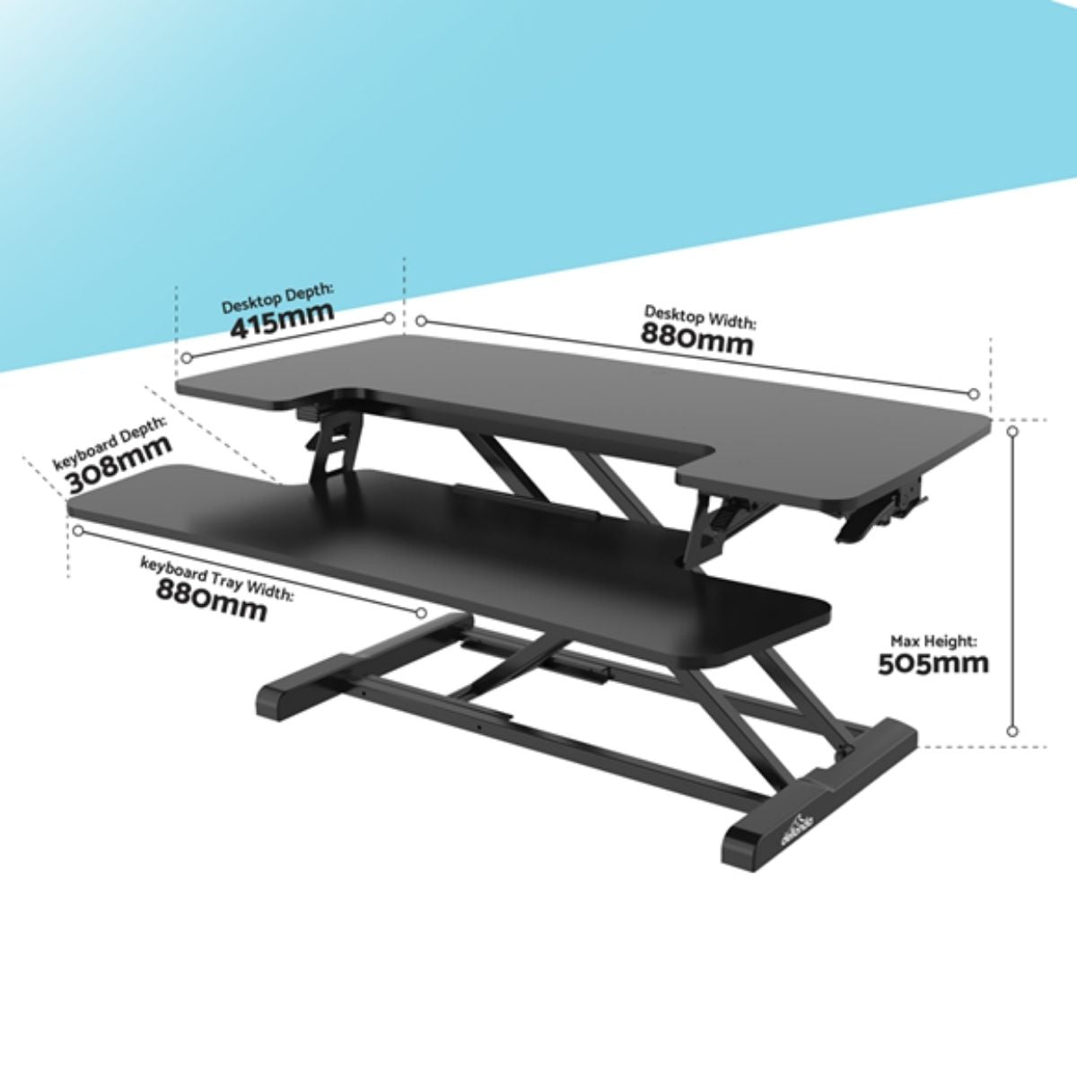 Dellonda DH15 89cm Height-Adjustable Standing Desk