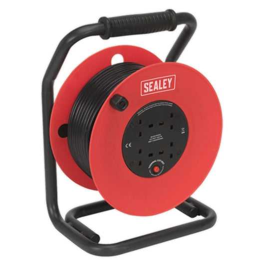 Sealey CR22525 25m Heavy-Duty Cable Reel with Thermal Trip -230V