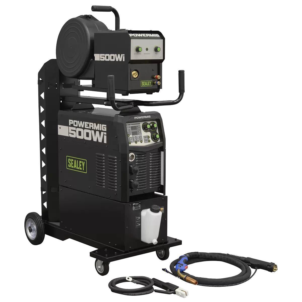 Sealey POWERMIG500Wi 500A Professional Gas/Gasless MIG/TIG/MMA Inverter Welder with Portable Wire Feeder & Water Cooler 400V/3ph