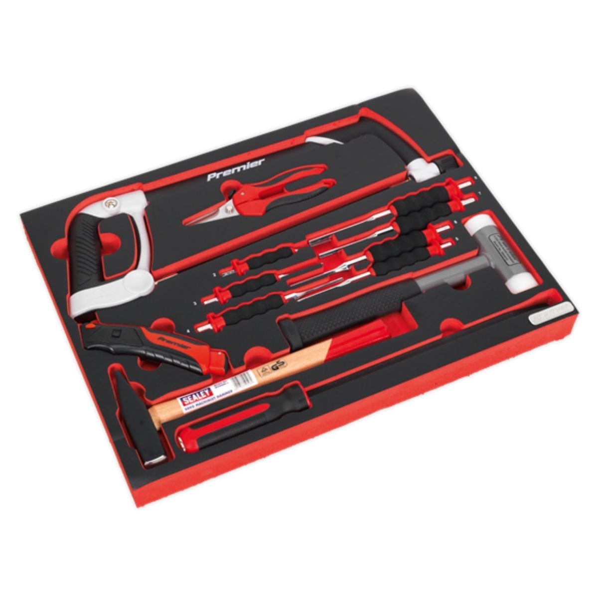 Sealey TBTP06EU Hacksaw, Hammers & Punch Kit 13pc