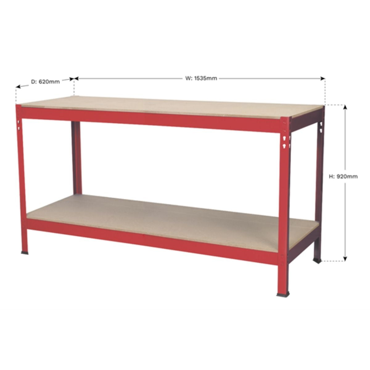 Sealey AP1535 1.53m Steel Workbench with Wooden Top