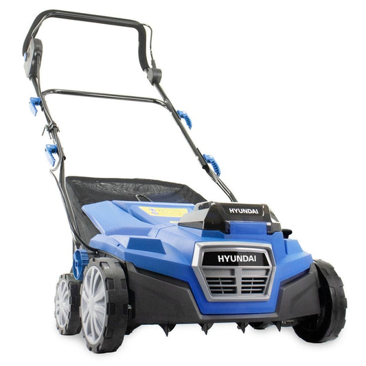 Hyundai HY2196 40V Cordless Lawn Scarifier, Aerator & Dethatcher Rake 380mm 2 x 4Ah Batteries & Charger