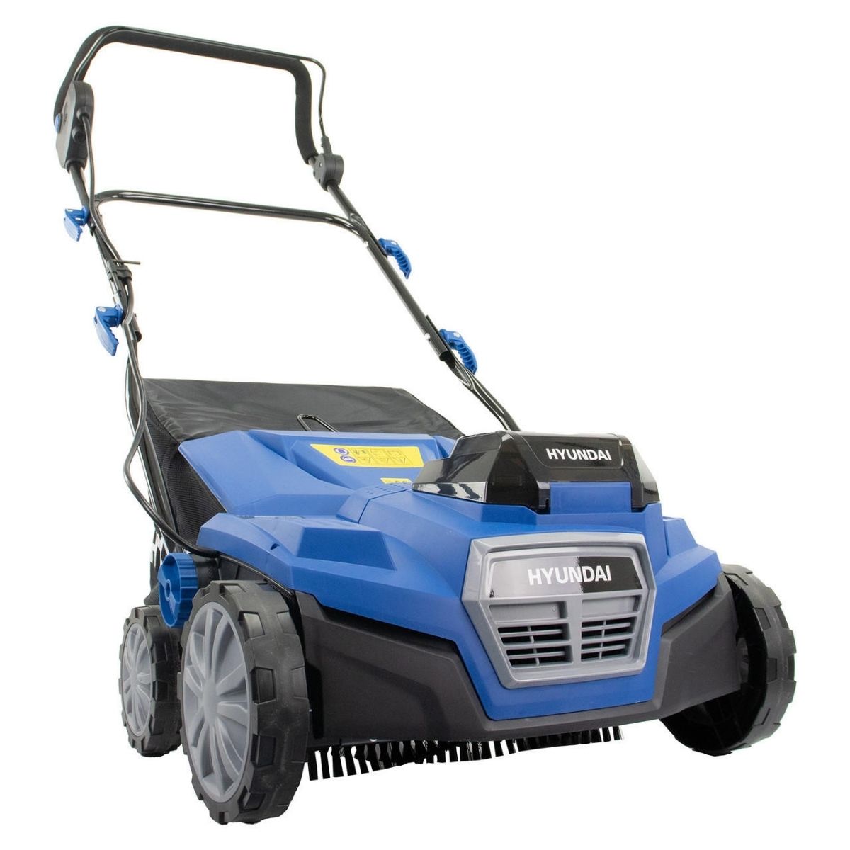 Hyundai HY2197 40V Artificial Grass Brush 38cm With 2 x 4Ah Li-ion Batteries & Charger, 45L Grass Catcher