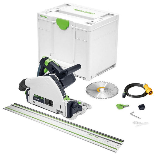 Festool TS 55 FEQ-Plus 110V GB 160mm Circular Plunge-Cut Saw - 576707 With 1 x Guide Rail FS 1400/2