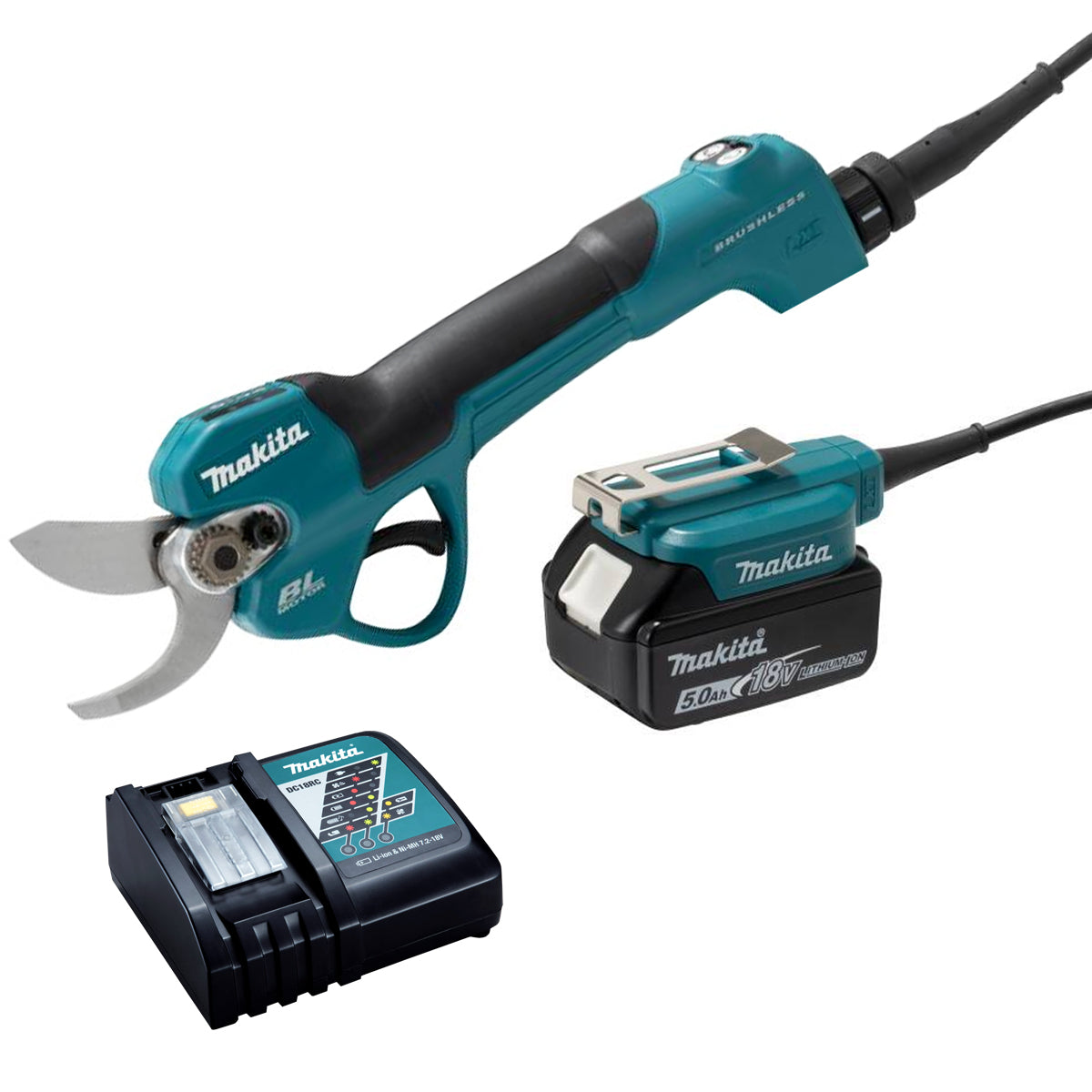 Makita DUP180RT 18V XGT Brushless Pruning Shear with 1 x 5.0Ah Battery and Charger