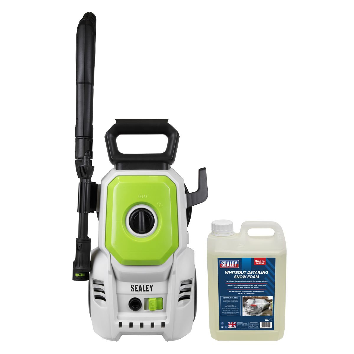 Sealey PW1610COMBO Pressure Washer 230V/1200W with Snow Foam