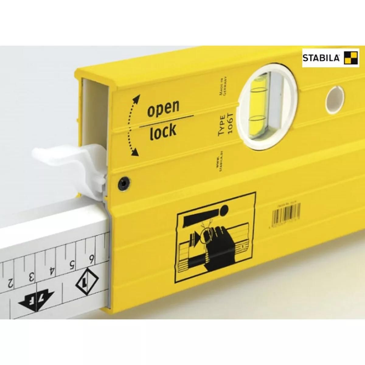 Stabila TB106T183 106T-183 Extendable Spirit Level 183-315cm with 3 Vials for Accurate Leveling 17708