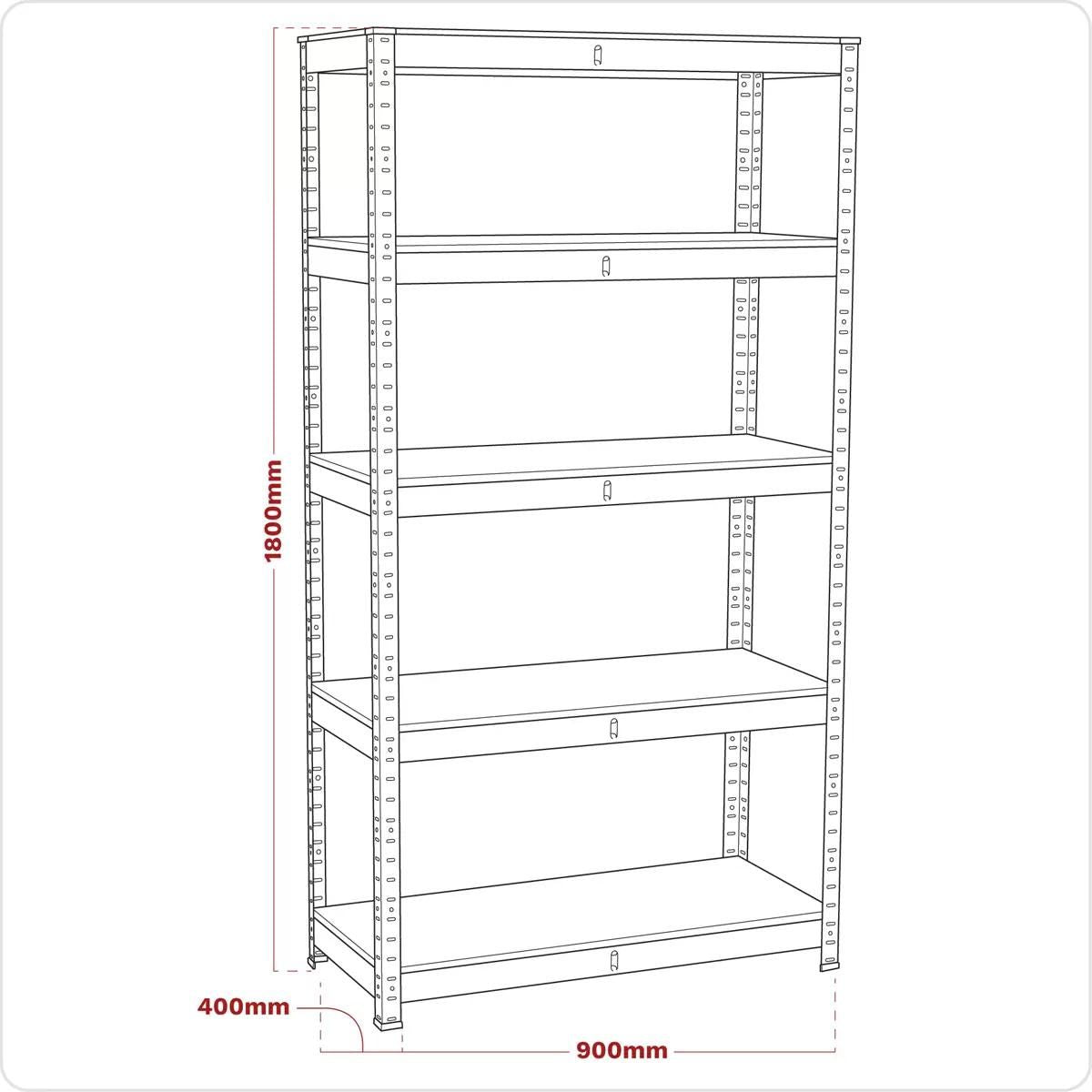 Sealey AP6350GS Racking Unit 5 Shelf 350kg Capacity Per Level