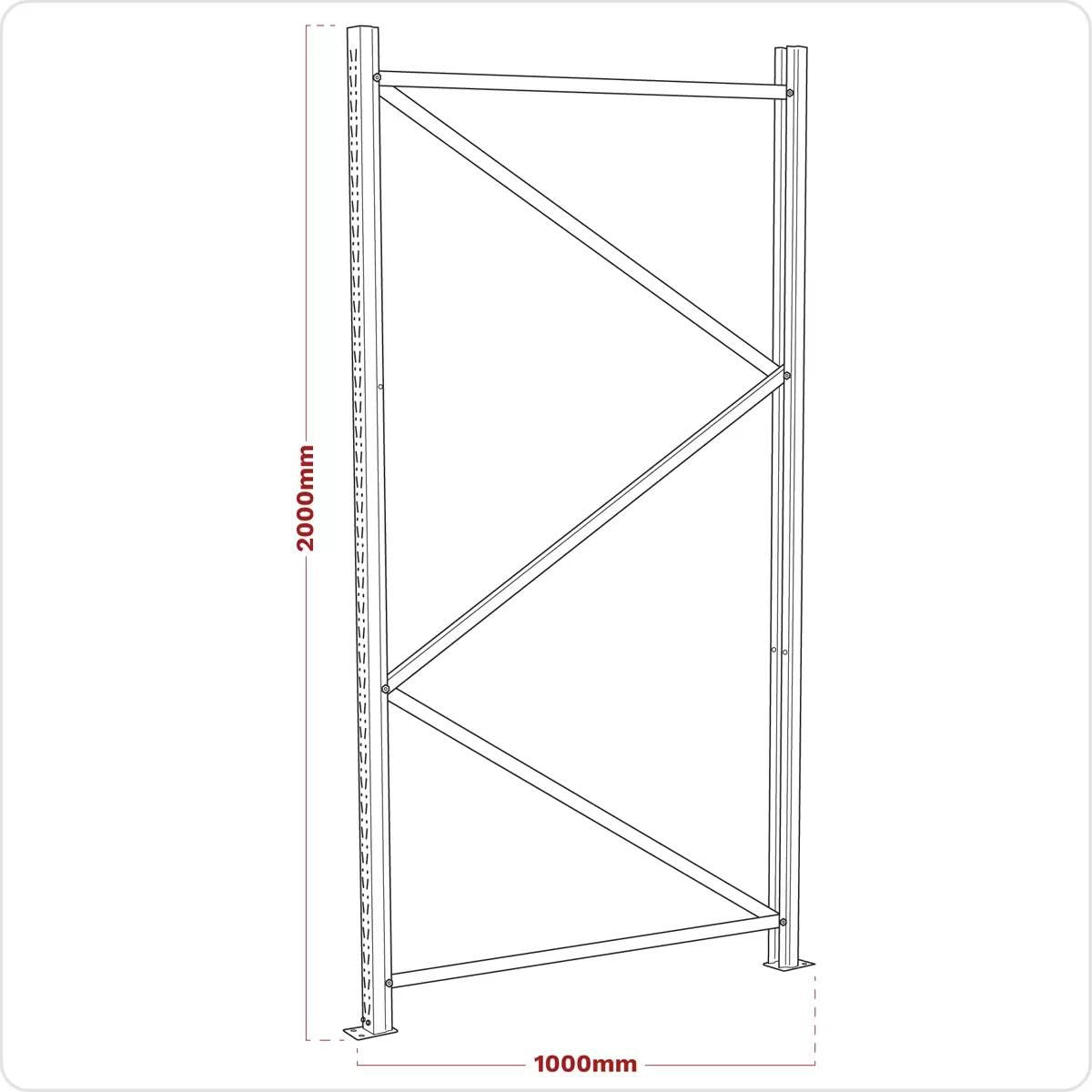 Sealey Apr1002 Frame 2000 x 1000mm One End