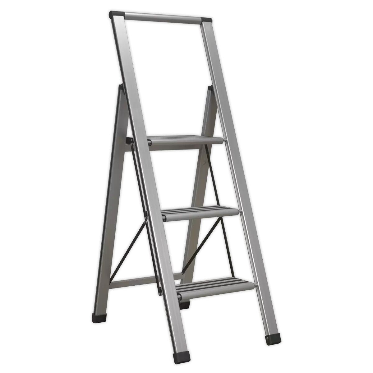 Sealey APSL3 Aluminium Professional Folding Step Ladder 3-Step