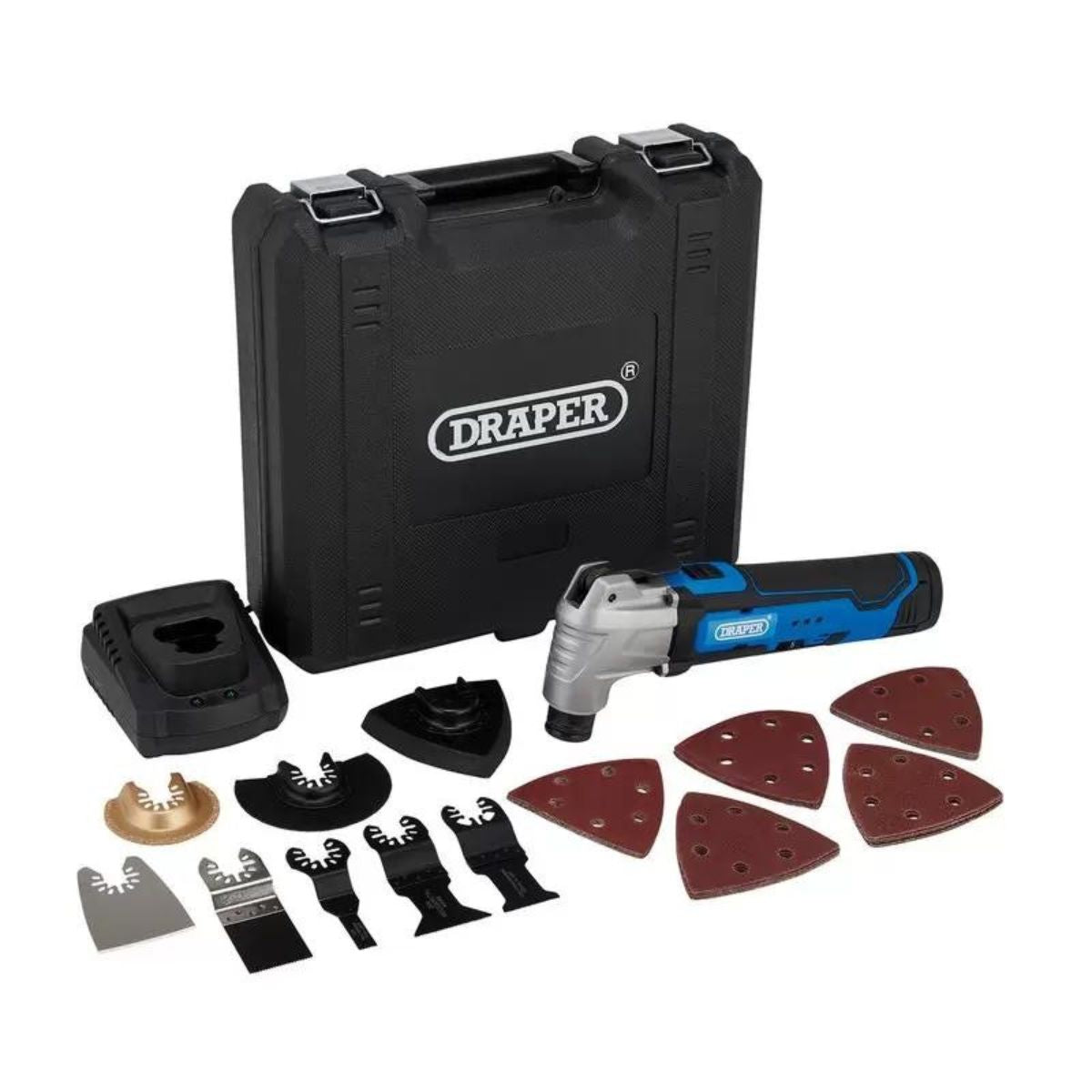 Draper OMT-33-12D 12V Oscillating Multi-Tool 33 Piece 1 x Battery 1.5Ah With Fast Charger 19392