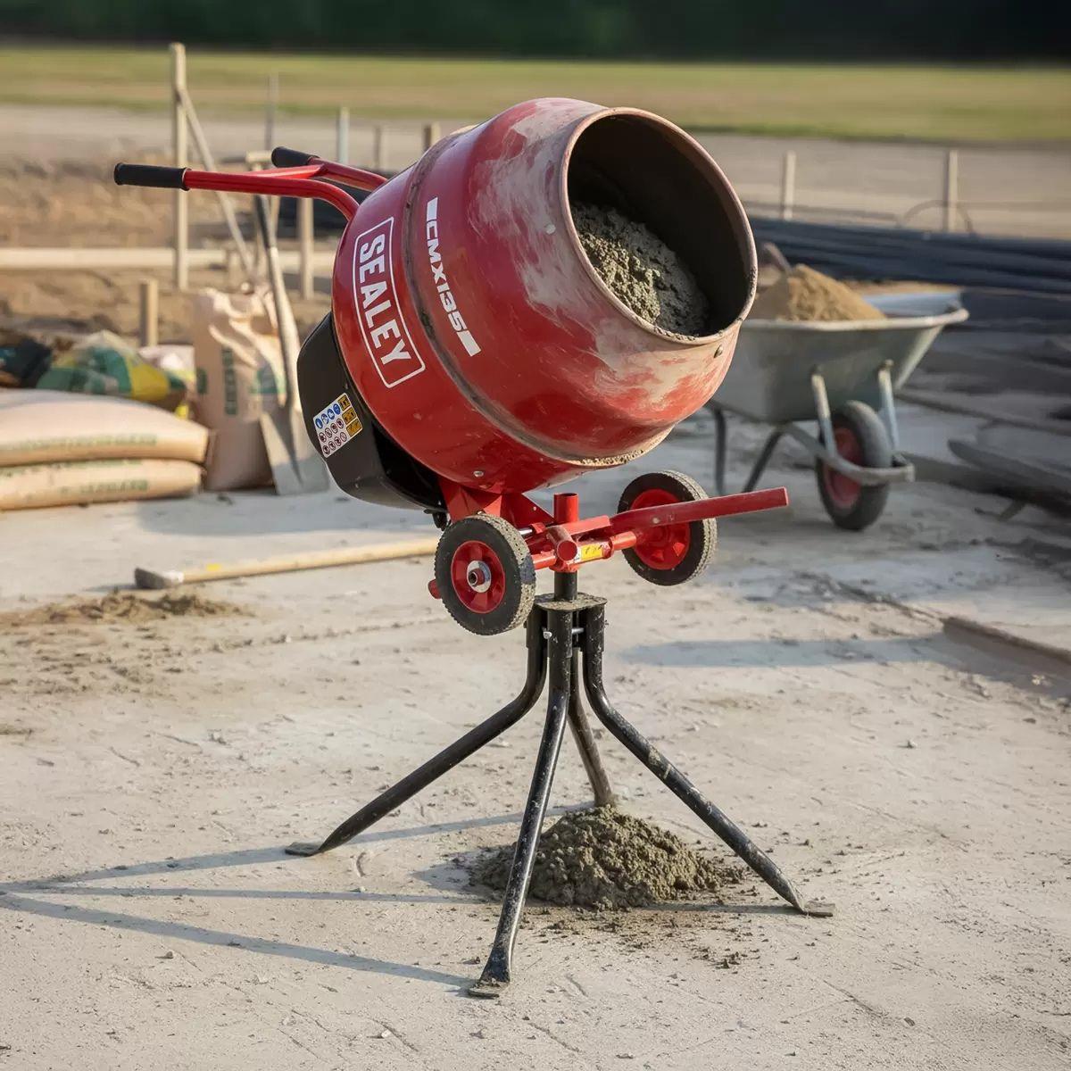 Sealey CMX135 135L Cement Mixer with Stand 230V/550W