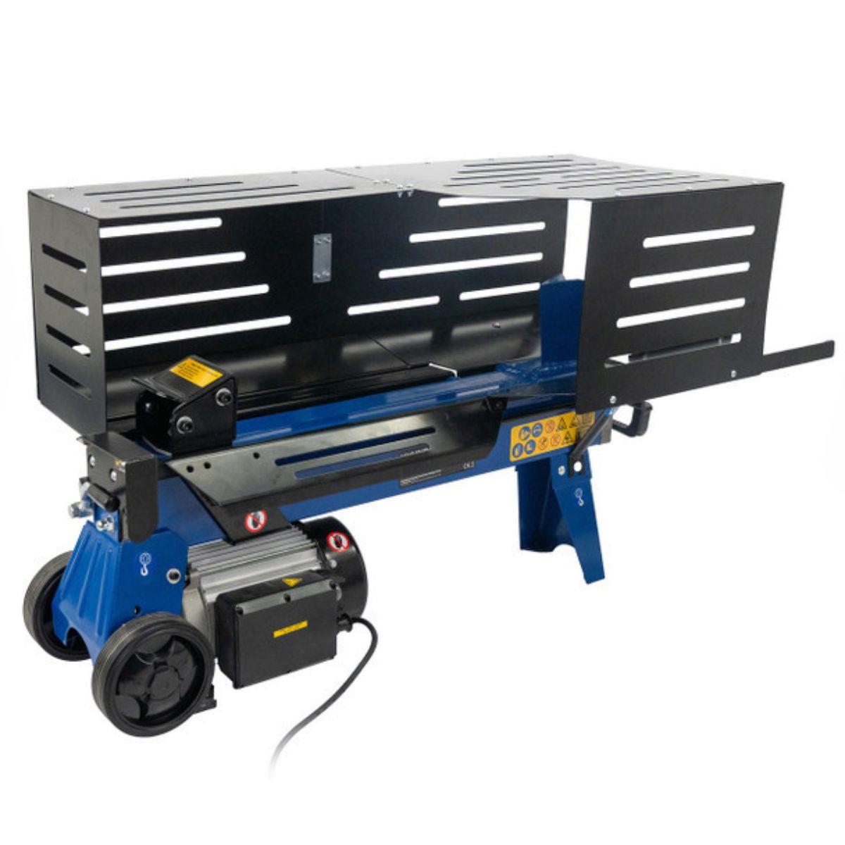 Hyundai HYLS7000HE 7 Tonne Horizontal Electric Log Splitter with Hydraulic Ram Steel Protection Cage 520mm Length