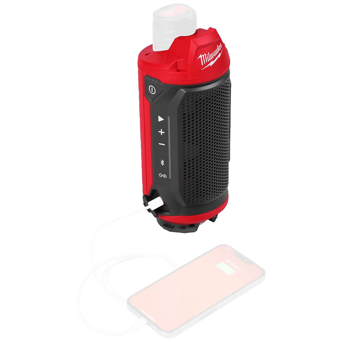 Milwaukee M12SPEJSG2-0 12V Bluetooth Jobsite Speaker with 1 x 2.0Ah Battery & Charger