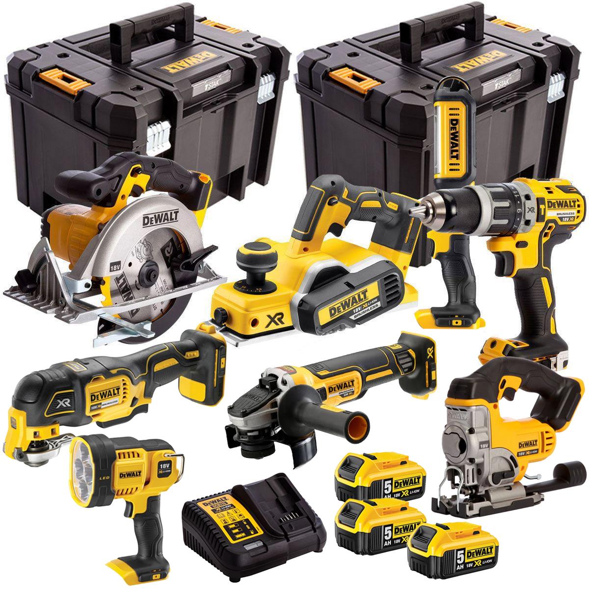 Dewalt 18V 8 Piece Power Tool Kit with 3 x 5.0Ah Batteries T4TKIT-440