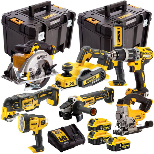 Dewalt 18V 8 Piece Power Tool Kit with 3 x 5.0Ah Batteries T4TKIT-440