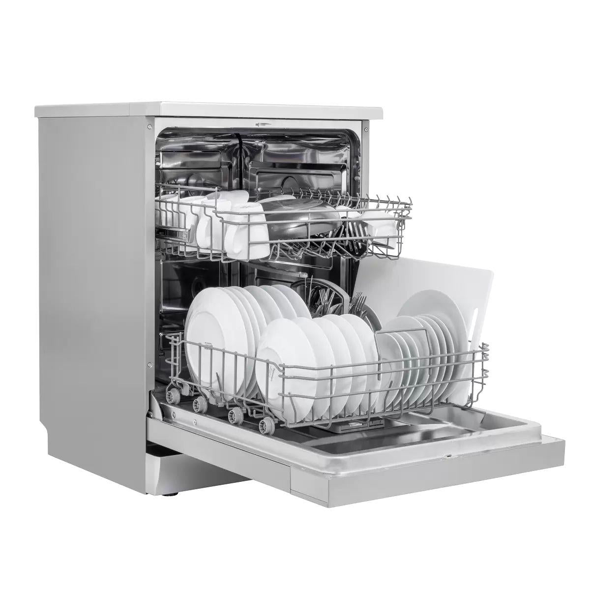 Sealey DH280 Baridi Regular Sized Freestanding Dishwasher 60cm Wide 13 Place Settings Silver 230V