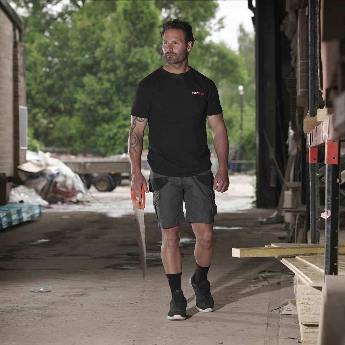 TuffStuff 155 Flexible Stretch Cotton Logo T-Shirt Black - Size L