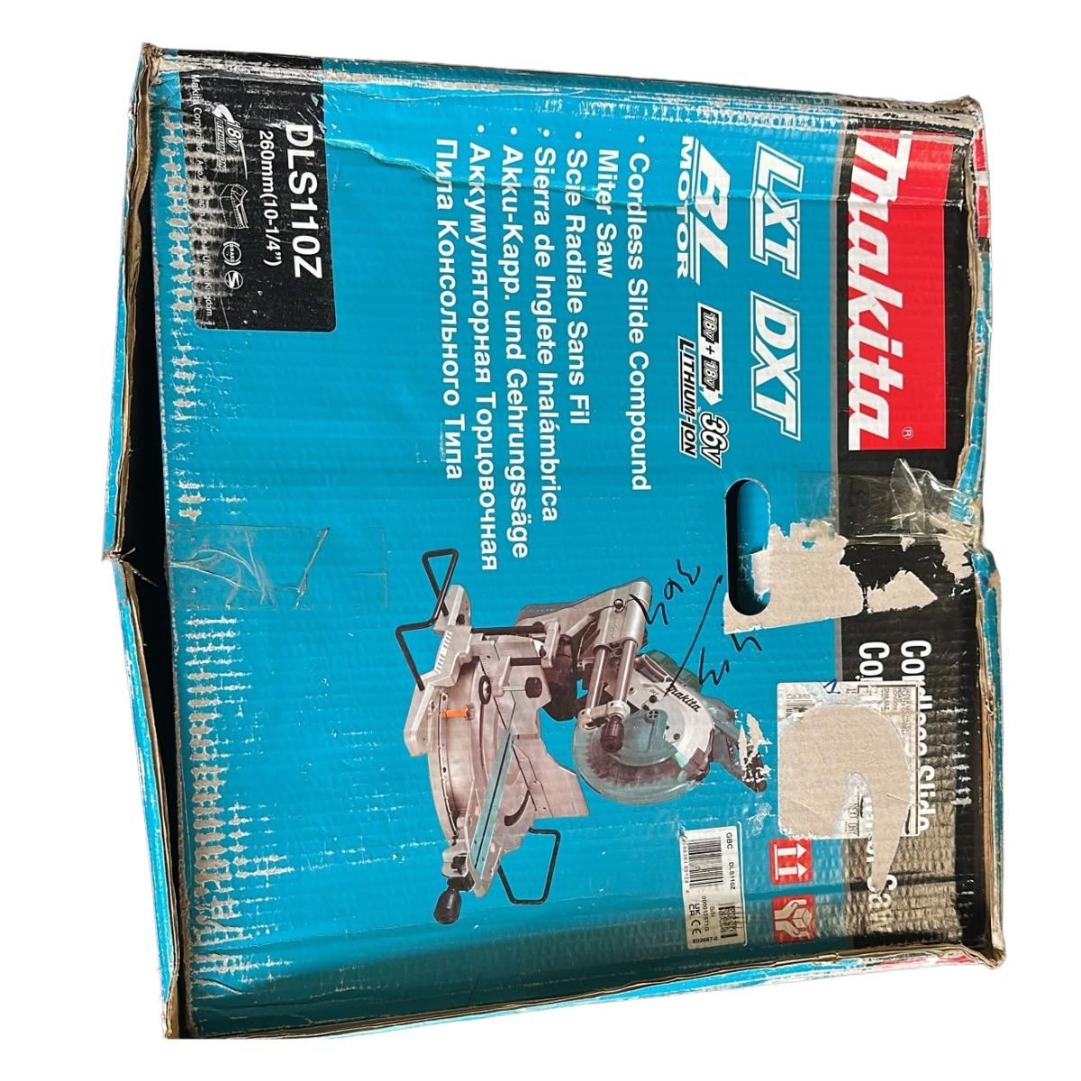 Makita DLS110Z 36V Brushless 260mm Slide Compound Mitre Saw Body Only Item Condition Damaged Box