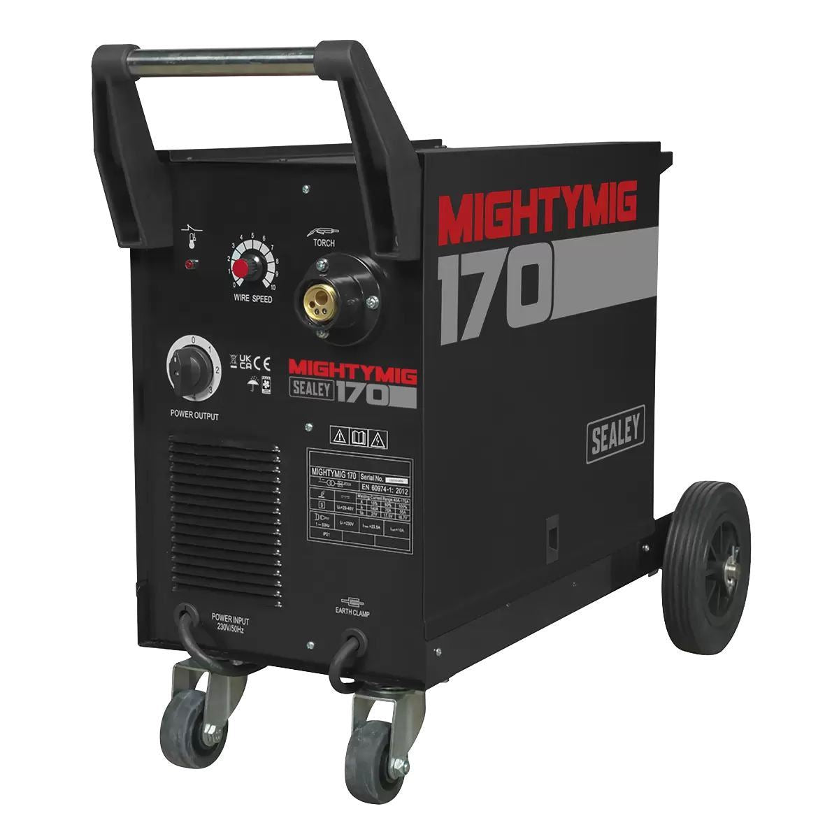 Sealey MIGHTYMIG170 170A Professional Gas-Gasless MIG Welder with Euro Torch 230V