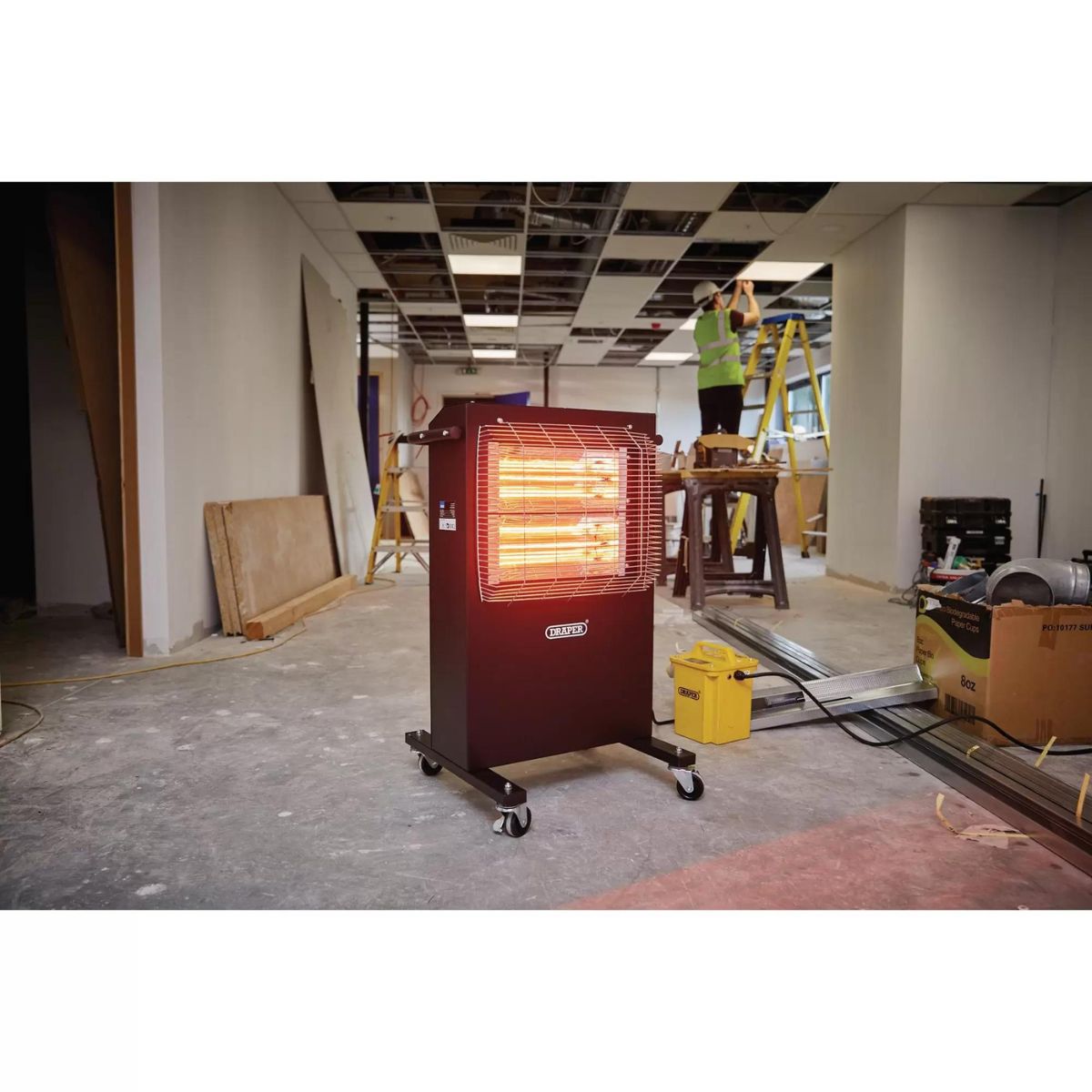 Draper IRH2400 Infrared Cabinet Heater Efficient Heating for Large Spaces 110V/2.4Kw 04746