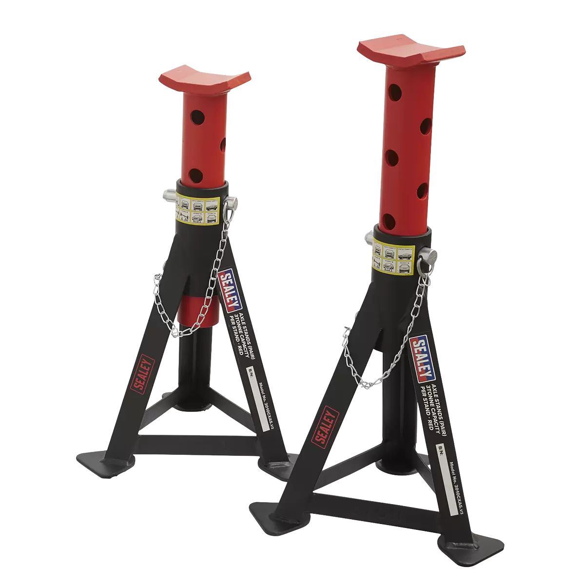 Sealey 3010CX Trolley Jack 3 tonne Standard Chassis Axle Stand Set Car Garage