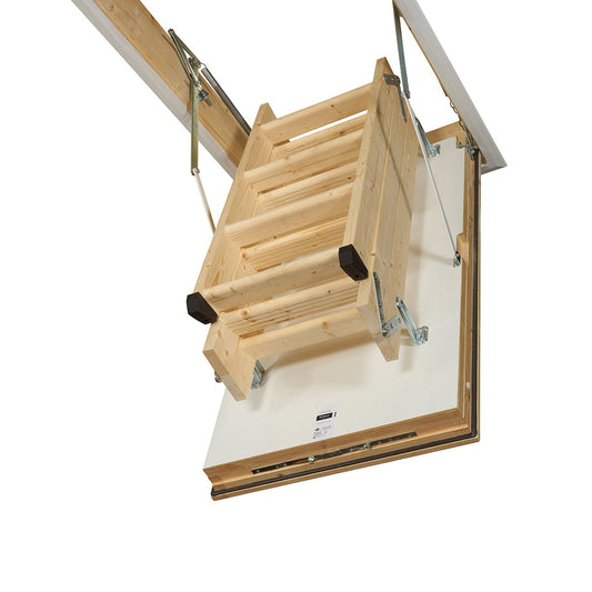 TB Davies LUXFOLD Timber Wooden Loft Ladder Superior Insulation, Effortless Operation & Enhanced Safety 1530-010