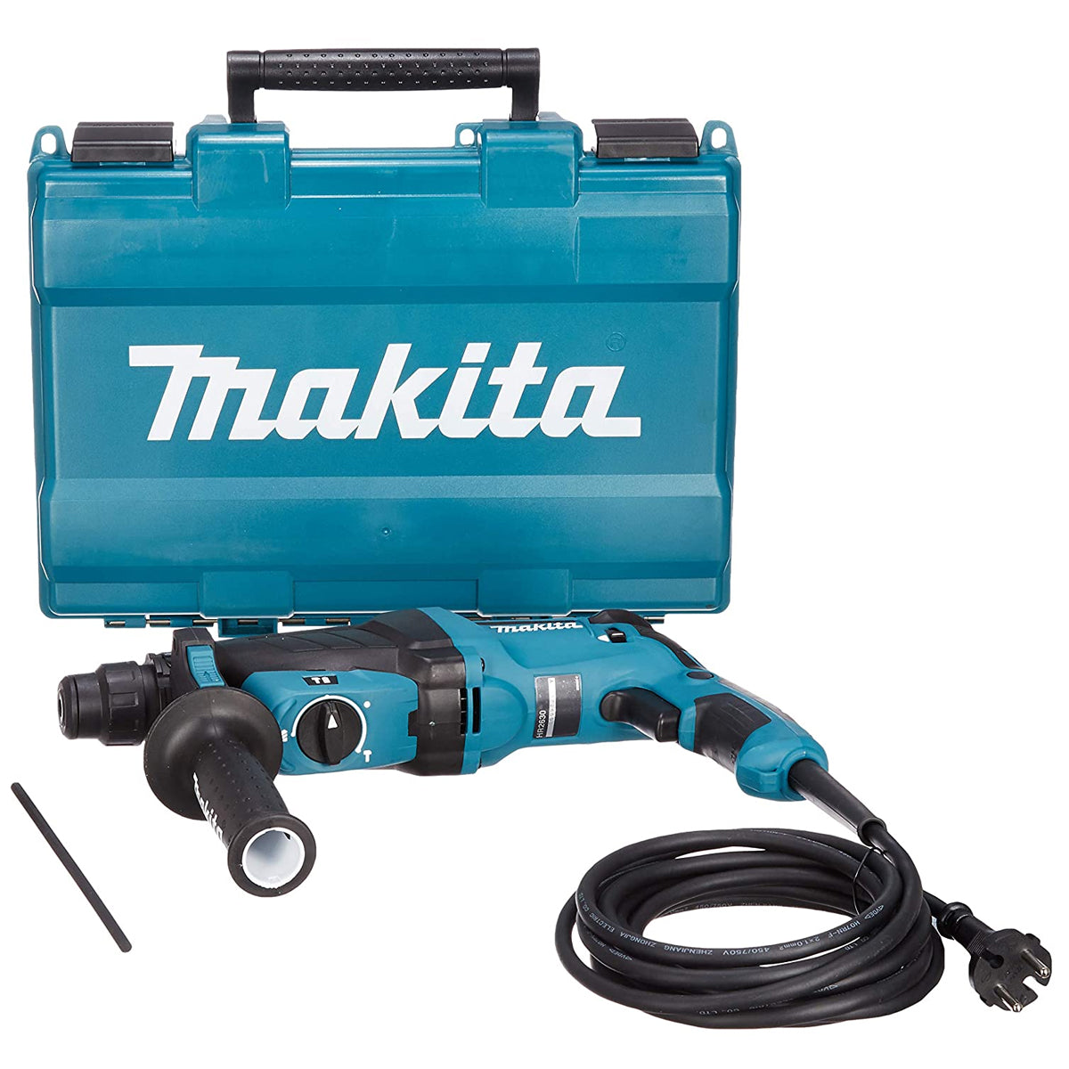 Makita HR2630/1 3 Mode SDS+ Rotary Hammer Drill 110V with 3 Piece Chisel