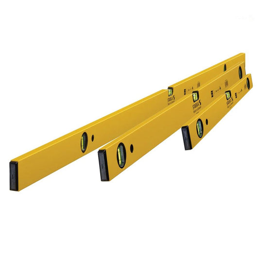 Stabila STB702SET 70-2 Double Plumb Spirit Level Pack 60cm, 120cm & 180cm for Accurate Leveling 17191