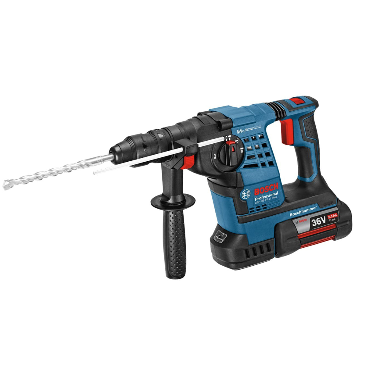 Bosch GBH 36 VF-LI Plus 36V Professional SDS-Plus Rotary Hammer with 2 x 6.0Ah Batteries & Charger 0611907076