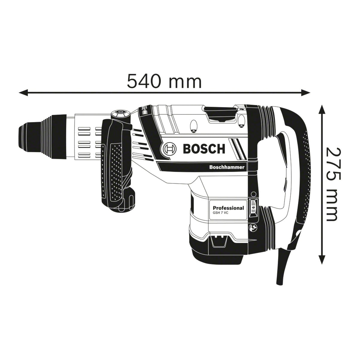 Bosch GSH 7 VC SDS-Max Professional Demolition Hammer in Case 110V/1500W 0611322060