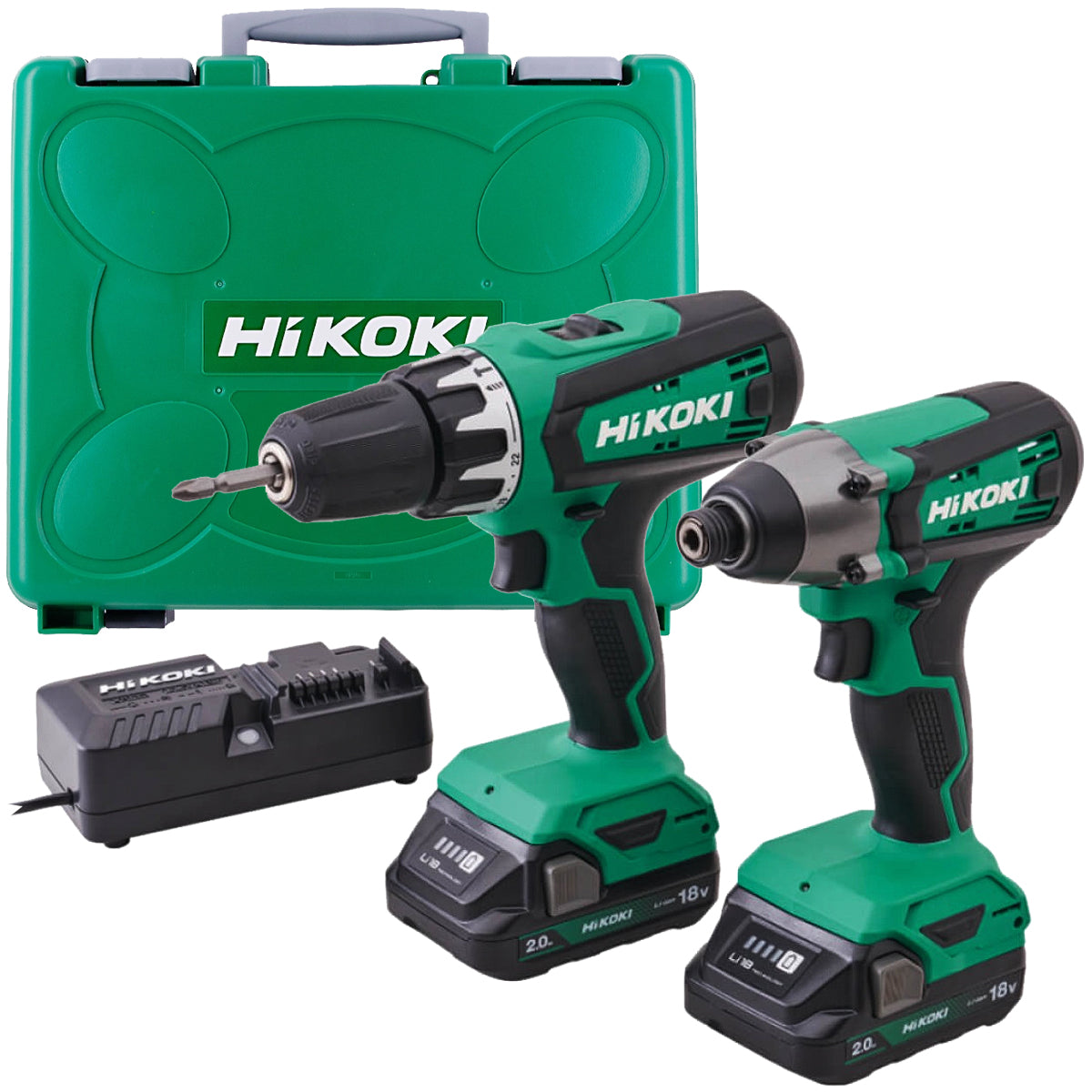 Hikoki XMS24HIKOKI 18V Combi & Impact Drill Twin Pack With Carry Case - KC18DFXJAZ