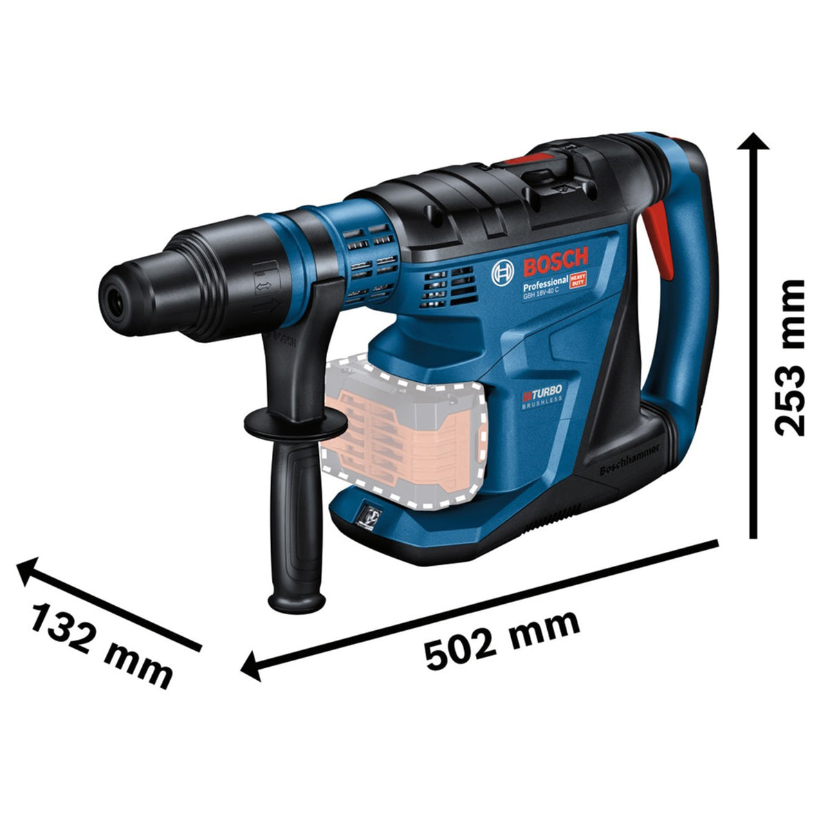 Bosch GBH 18V-40 C Professional BITURBO SDS-Max Rotary Hammer Body Only 0611917100