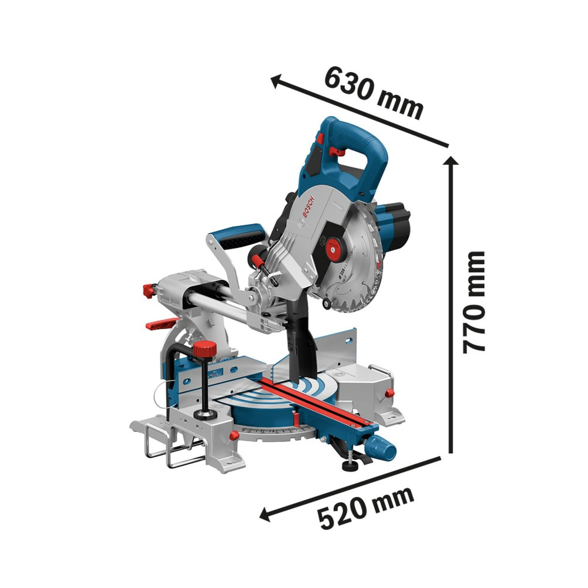 Bosch GCM 18V-216 Professional BITURBO Mitre Saw Body Only for Precision Cutting 0601B41000