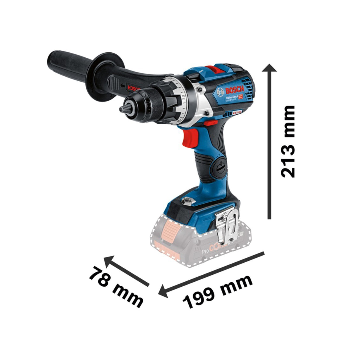 Bosch GSR 18V-110 C Professional Drill Driver with 2 x 5.0Ah Batteries & Charger in Case 06019G0174