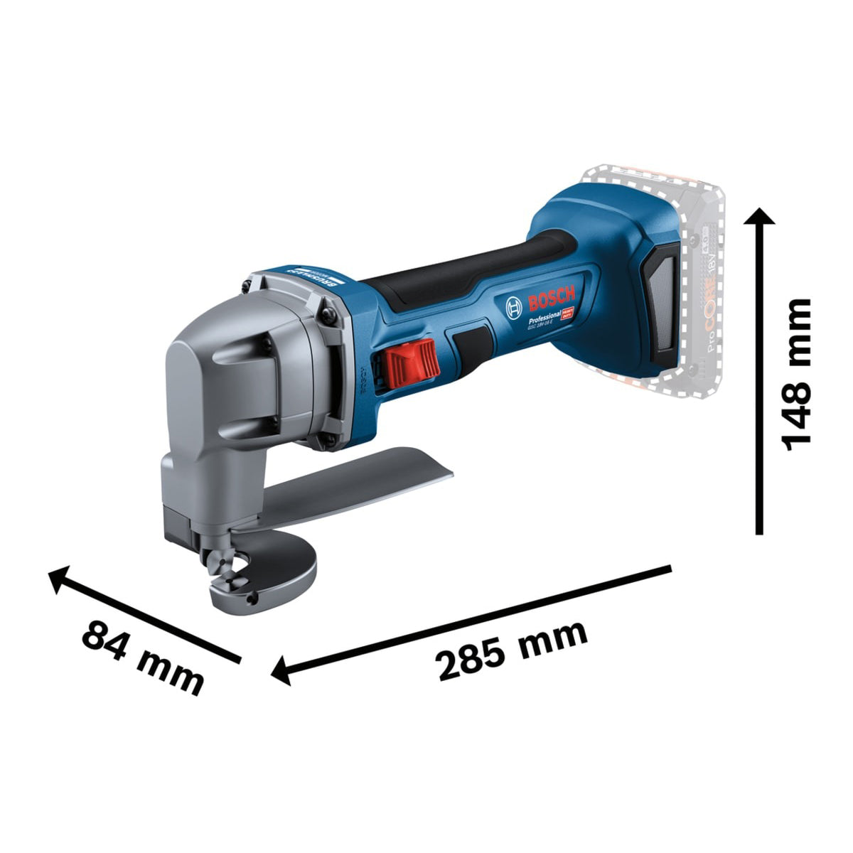 Bosch GSC 18V-16 E Professional Metal Shear Body Only for Versatile Cutting Performance 0601926300