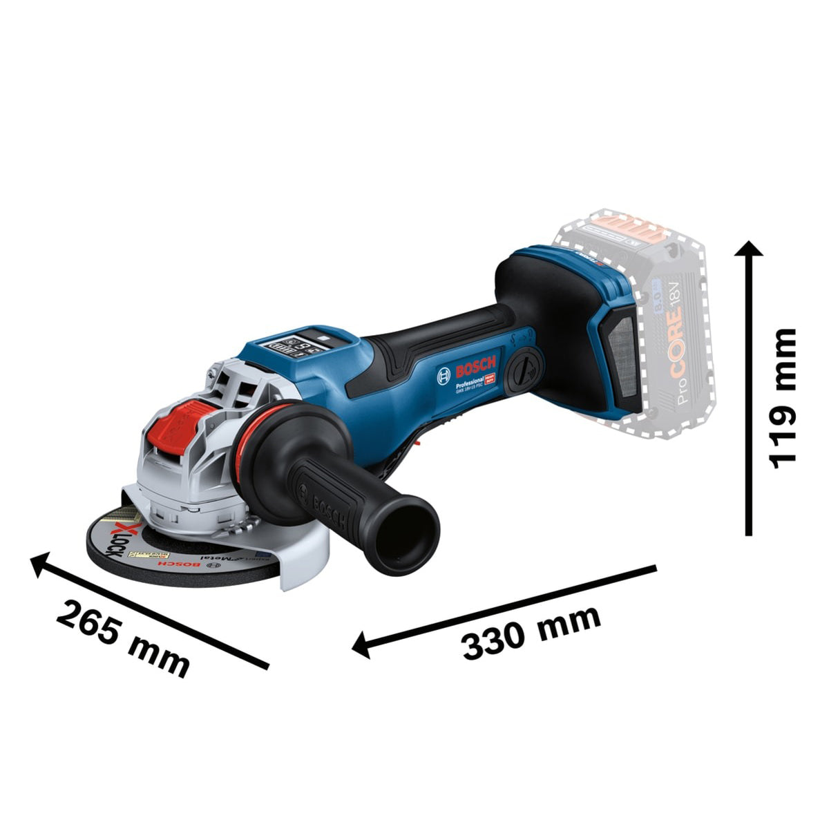 Bosch GWX 18V-15 PSC Professional BITURBO Angle Grinder 125mm Body Only 06019H6G00