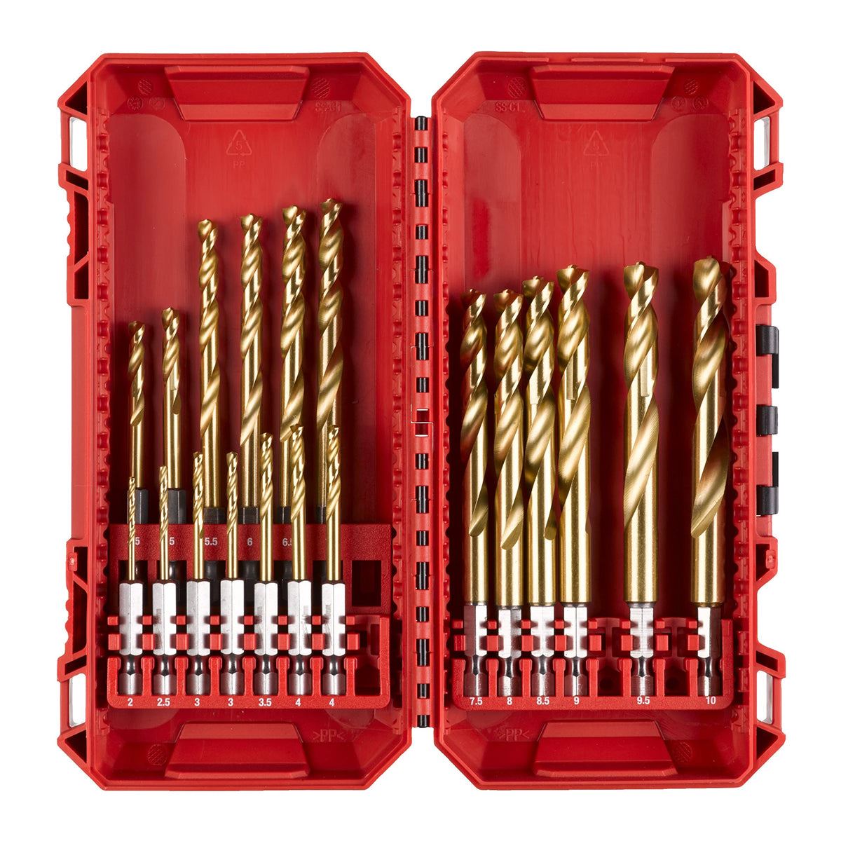 Milwaukee 19 Piece Shockwave Red Hex HSS-TIN Metal Drill Bit Set 4932493866