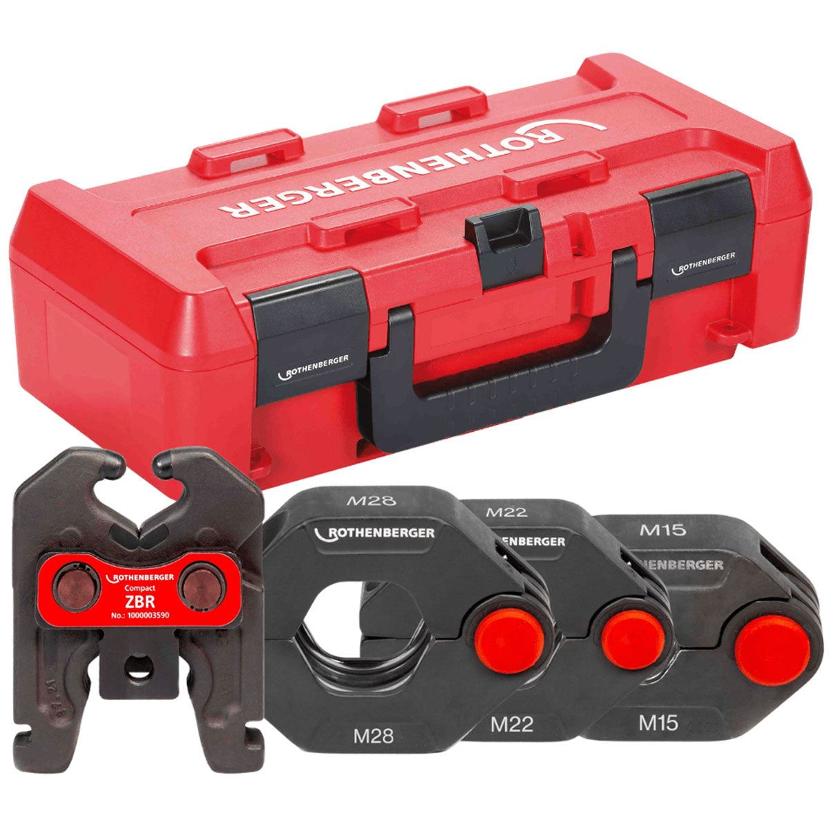 Rothenberger Romax Compact M Profile Press Ring Set with Actuator in Case 15mm-22mm-28mm 1000005055