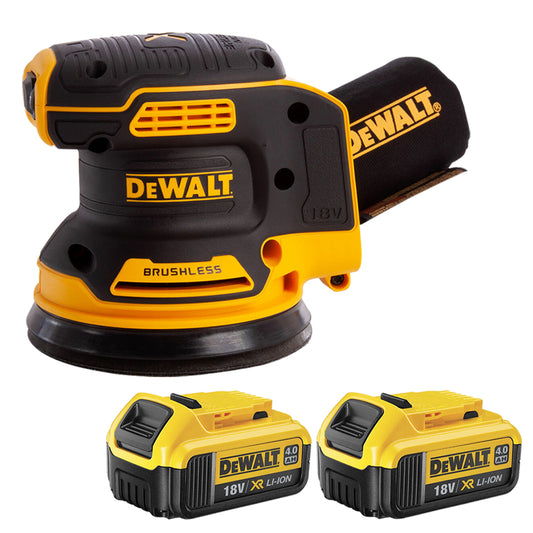 Dewalt DCW210N 18V Brushless 125mm Orbital Sander with 2 x 4.0Ah Batteries