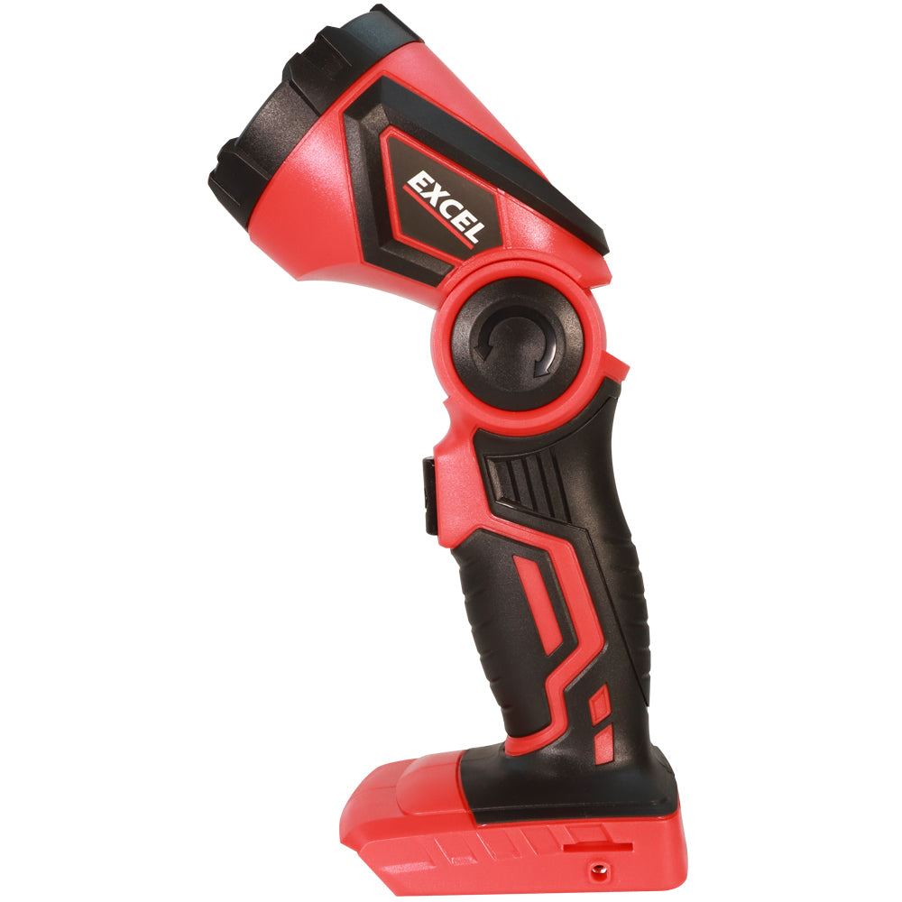 Excel 18V Cordless LED Flashlight Torch with 1 x 4.0Ah Battery Charger & 18