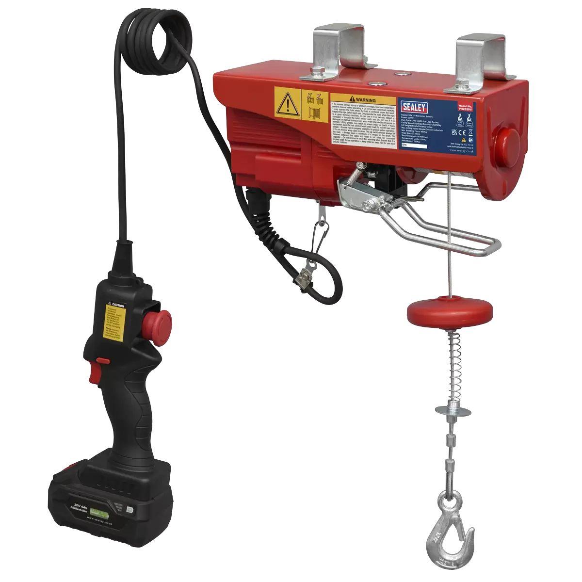 Sealey PH2520V 20V Battery Powered Hoist Capacity Single Cable 125Kg