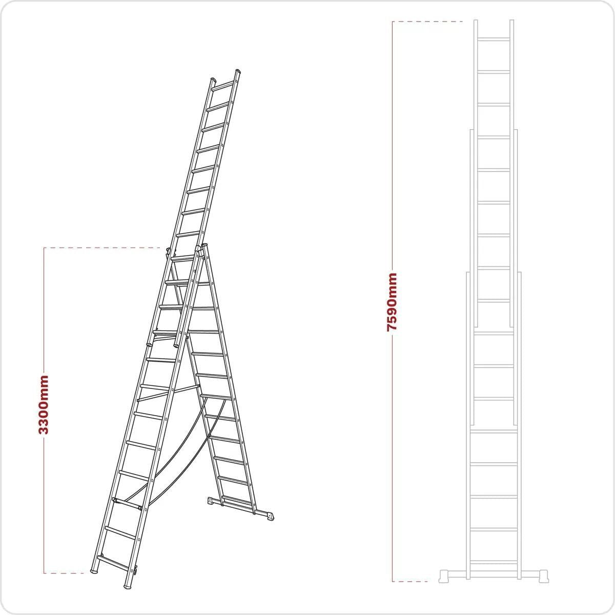 Sealey ACL312 Aluminium Extension Combination Ladder