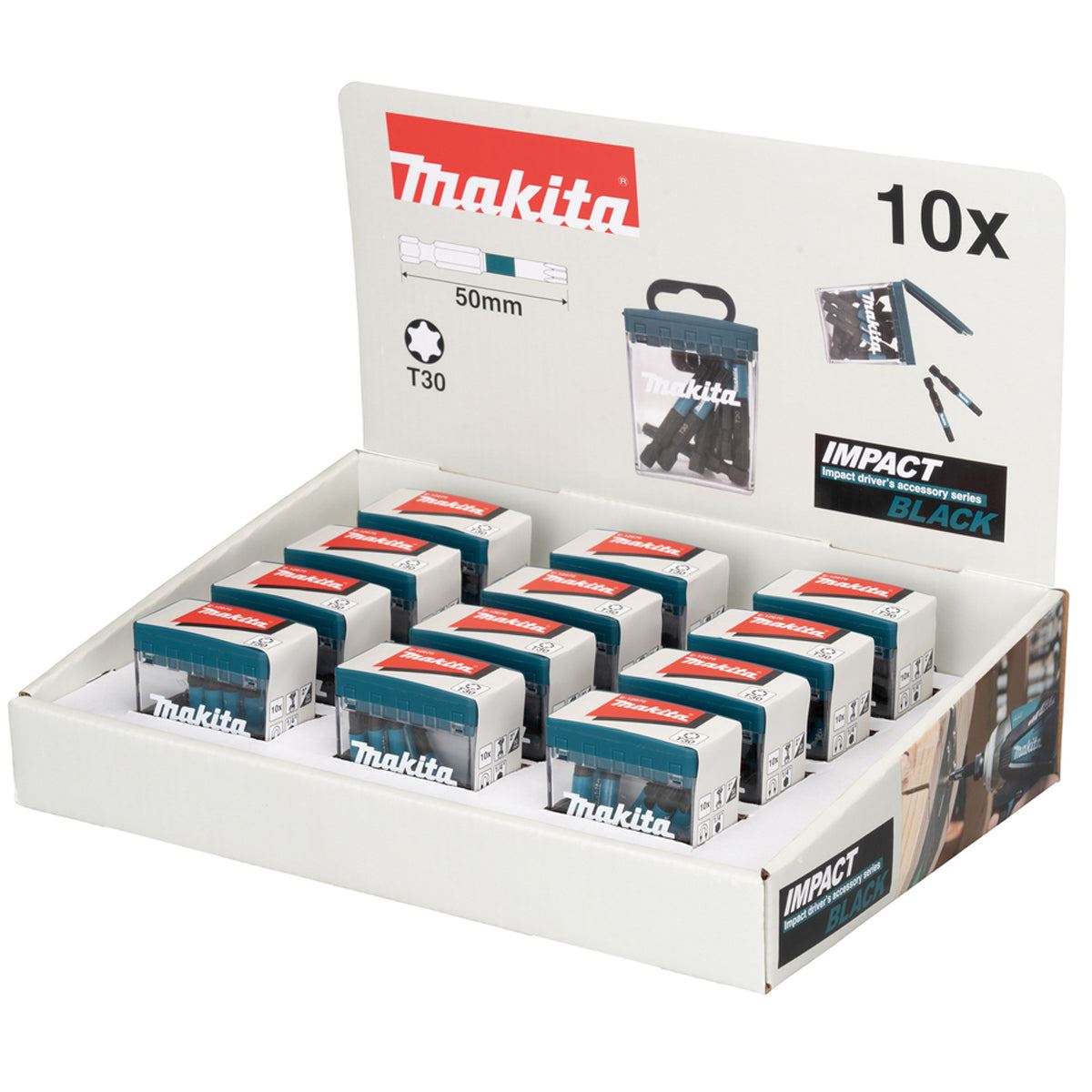 Makita T30 50mm Screw Black Bit Set Of 10 - E-12675