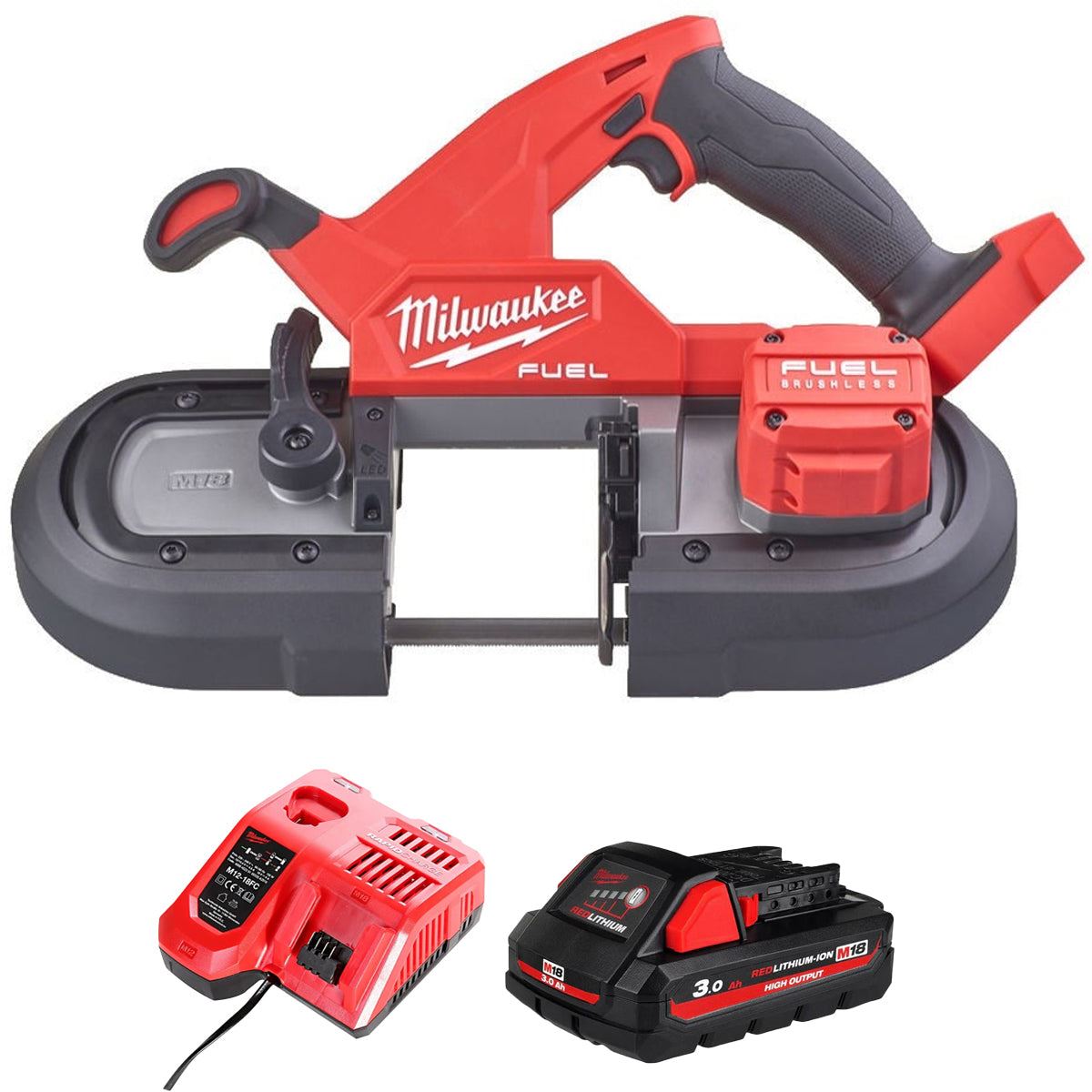 Milwaukee M18FBS85-0 18V FUEL Brushless 85mm Bandsaw with 1 x 3.0Ah Battery & Charger
