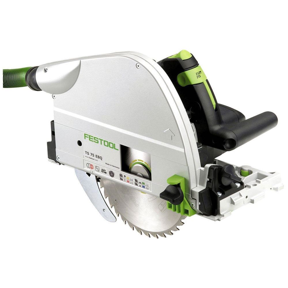 Festool TS 75 EBQ-Plus 230V GB Circular Plunge Cut Saw - 576114 With 1 x Guide Rail FS 1400/2 & Bag