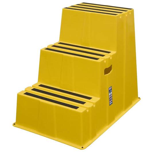 Sealey KS7 Heavy-Duty 3-Step Safety Steps with Anti-Slip Treads 150kg Capacity, Yellow EN 14183