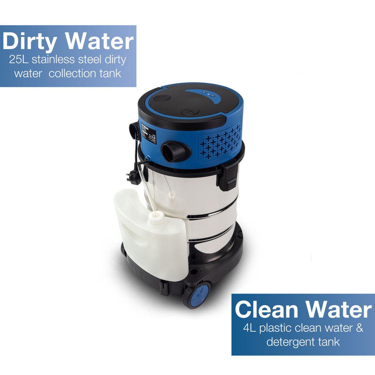 Hyundai HYCW1200E 2-in-1 Upholstery/Carpet & Wet & Dry Vacuum Cleaner 230V/1200W